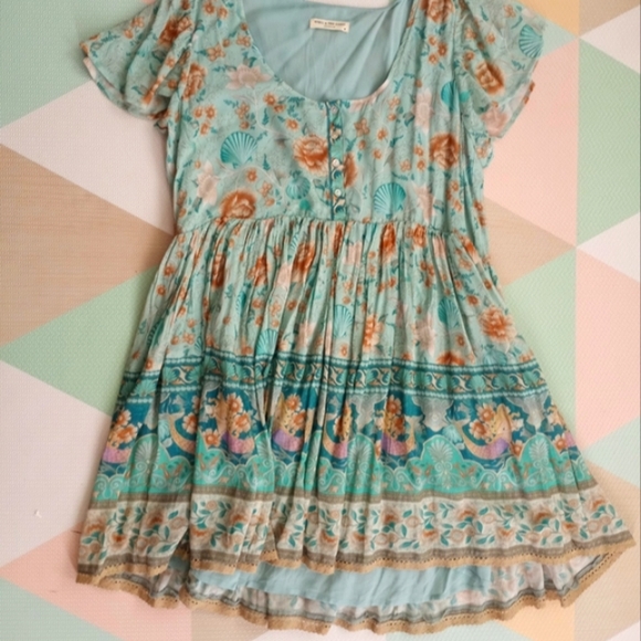 SPELL Mermaid Print Mini Dress Size M NWOT - Picture 2 of 15